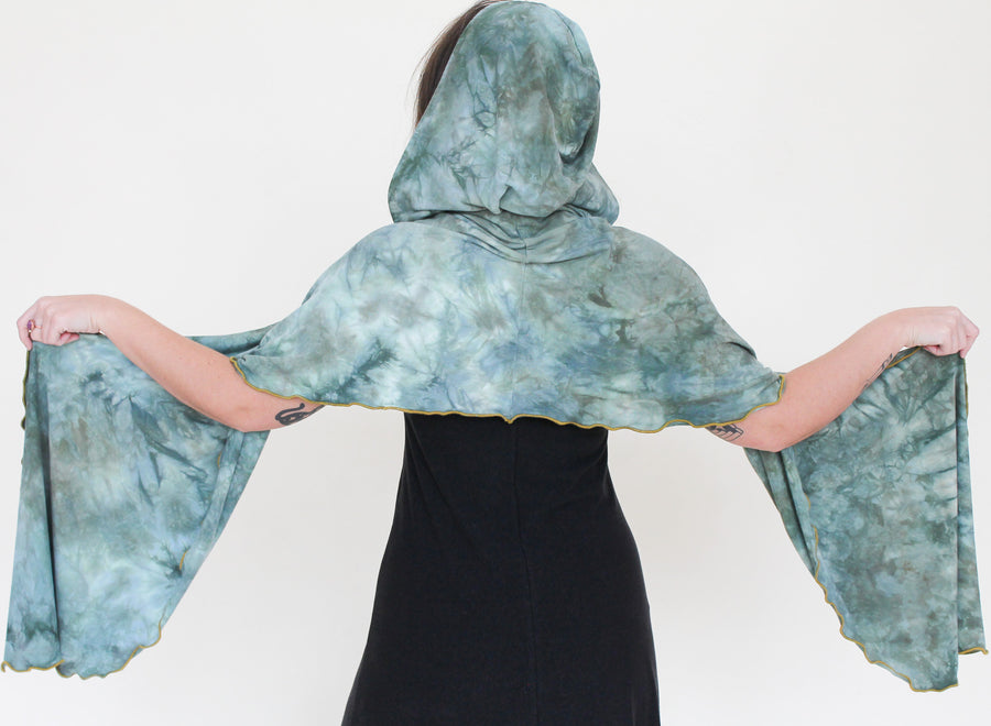 'Aventurine' Mystic Hooded Shawl