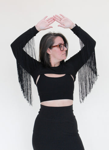 'Black' Fringe Shrug Preorder