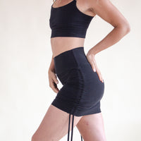 'Black' Cinch Mini Skirt