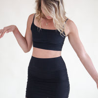 'Black' Cinch Mini Skirt