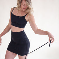 'Black' Cinch Mini Skirt