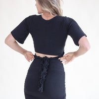 'Black' Cinch Mini Skirt