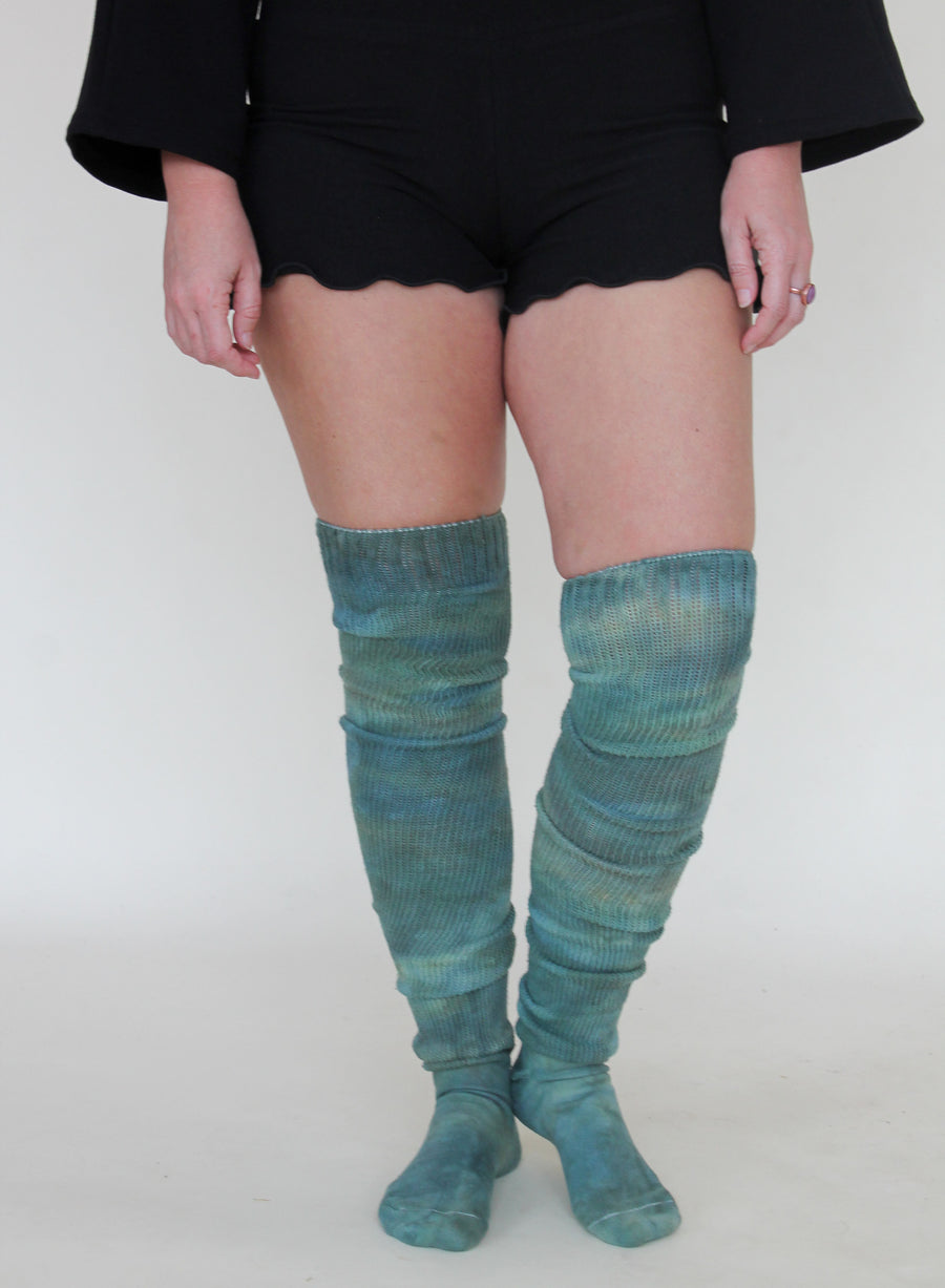 'Aventurine' Thigh High Socks