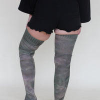 'Moss Agate' Thigh High Socks