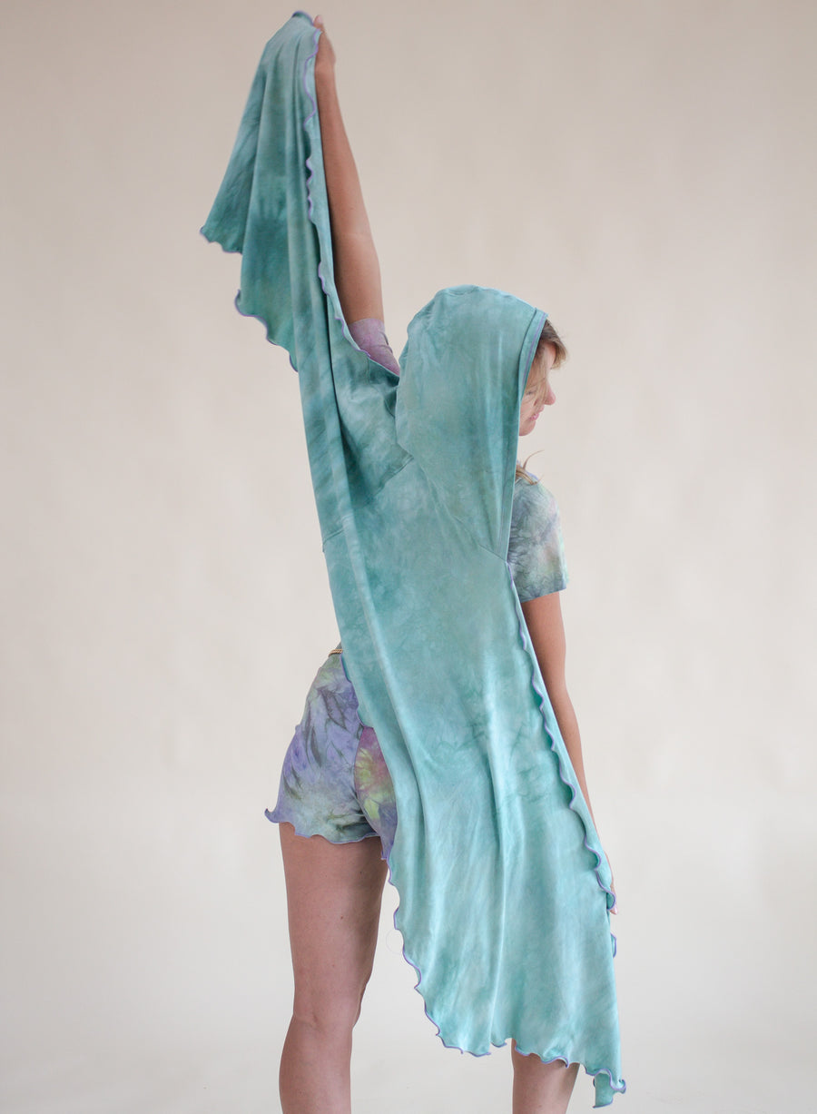 'Seafoam' Mystic Hooded Shawl