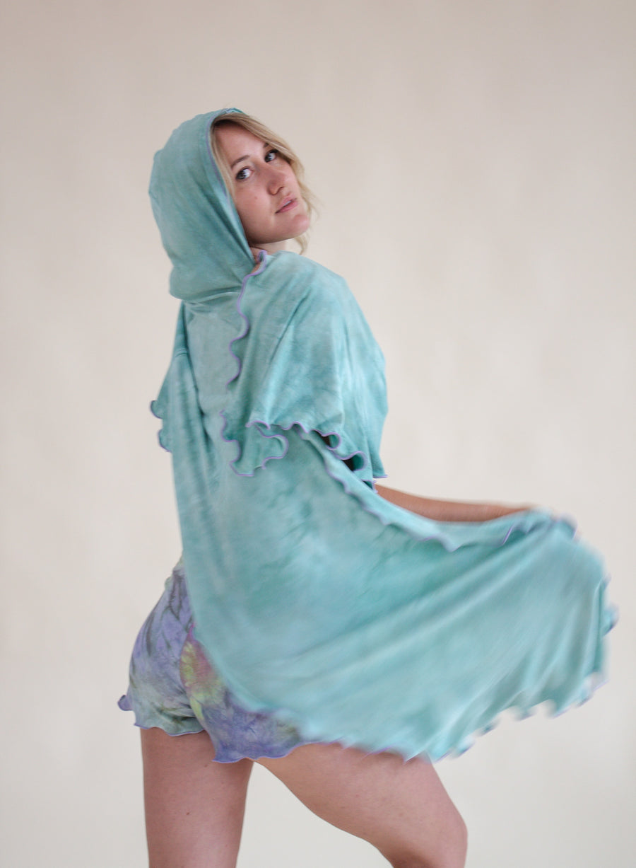 'Seafoam' Mystic Hooded Shawl