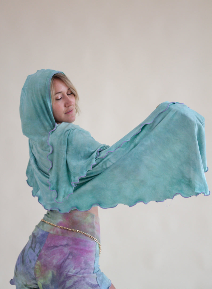 'Seafoam' Mystic Hooded Shawl