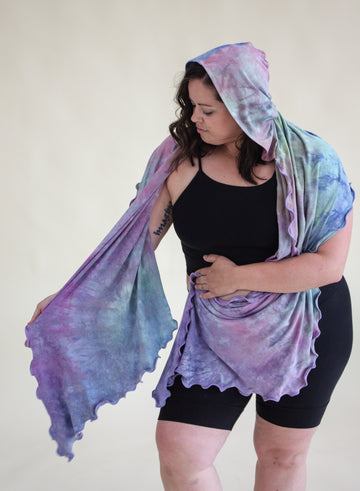 'Iridescence' Mystic Hooded Shawl