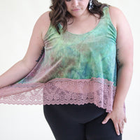 'Iridescence' Velour Lace Tank