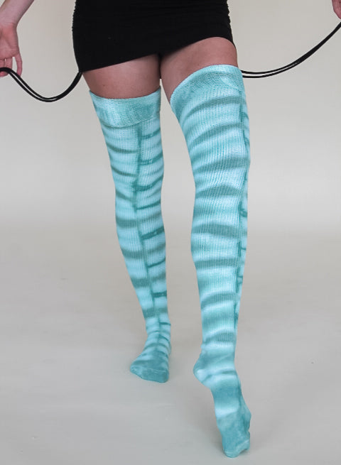 'Seafoam' Thigh High Socks