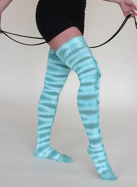 'Seafoam' Thigh High Socks