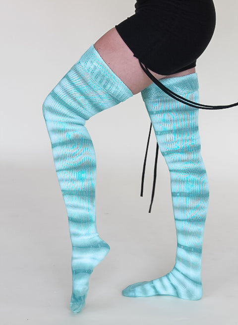 'Seafoam' Thigh High Socks