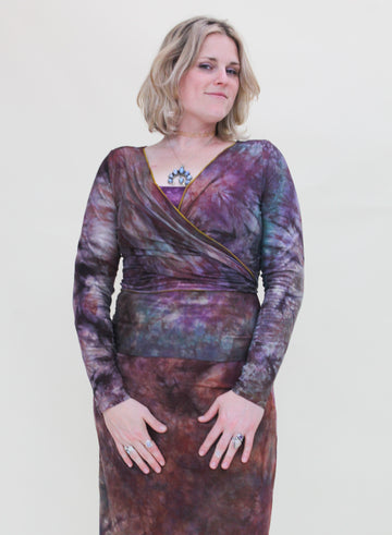 'Nebula' Long Sleeve Wanderess Wrap-Top