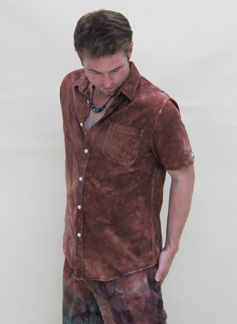 'Cocoa' Pocket Button Down Shirt