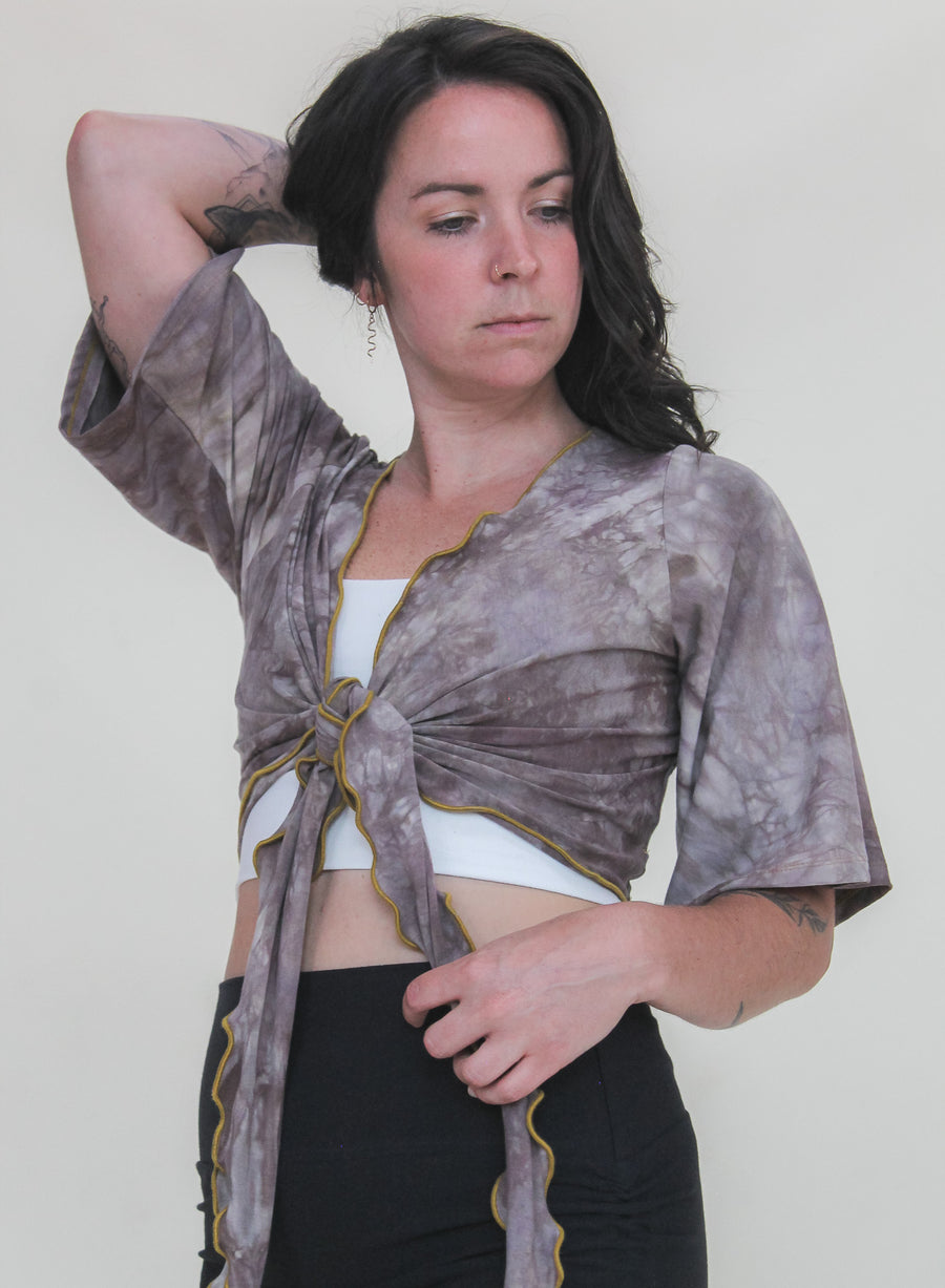 'Amethyst Deceiver' Butterfly Sleeve Wanderess Wrap-Top