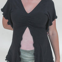 'Black' Flutter Top