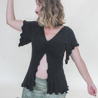 'Black' Flutter Top