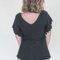 'Black' Flutter Top