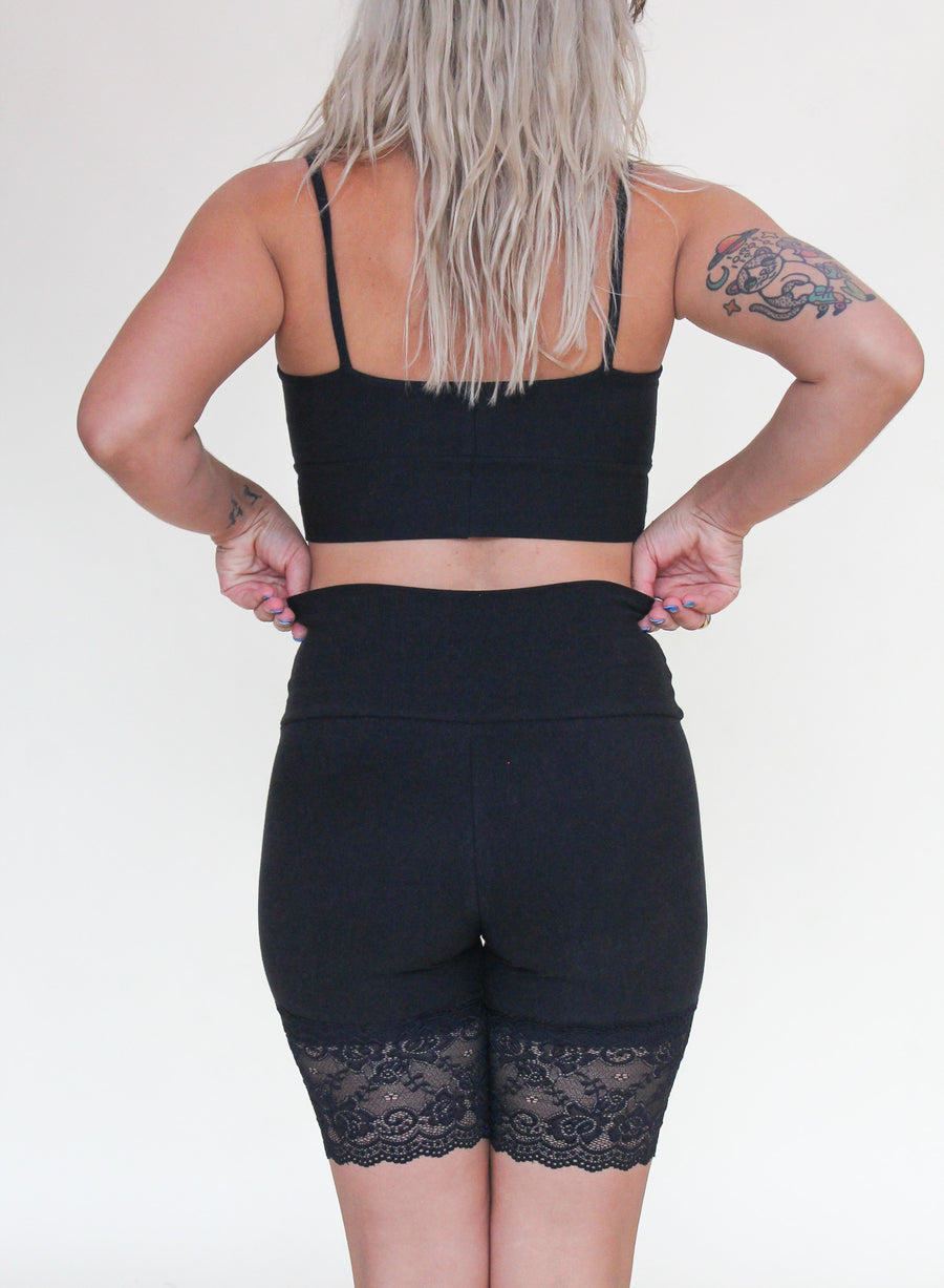 'Black' Lace Bike Shorts