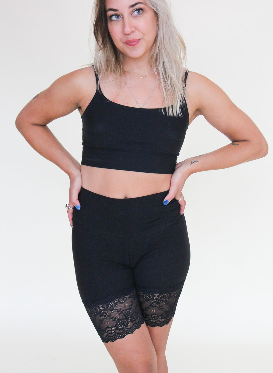 'Black' Lace Bike Shorts