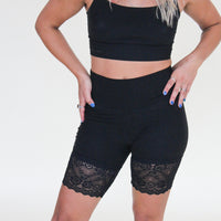 'Black' Lace Bike Shorts