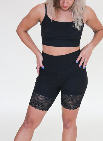 'Black' Lace Bike Shorts