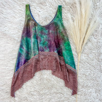 'Iridescence' Velour Lace Tank