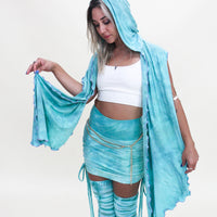 'Seafoam' Mystic Hooded Shawl