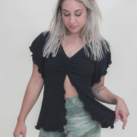 'Black' Flutter Top