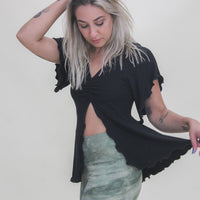 'Black' Flutter Top