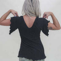 'Black' Flutter Top