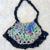 Iridescence & Black Crocheted Market Bag