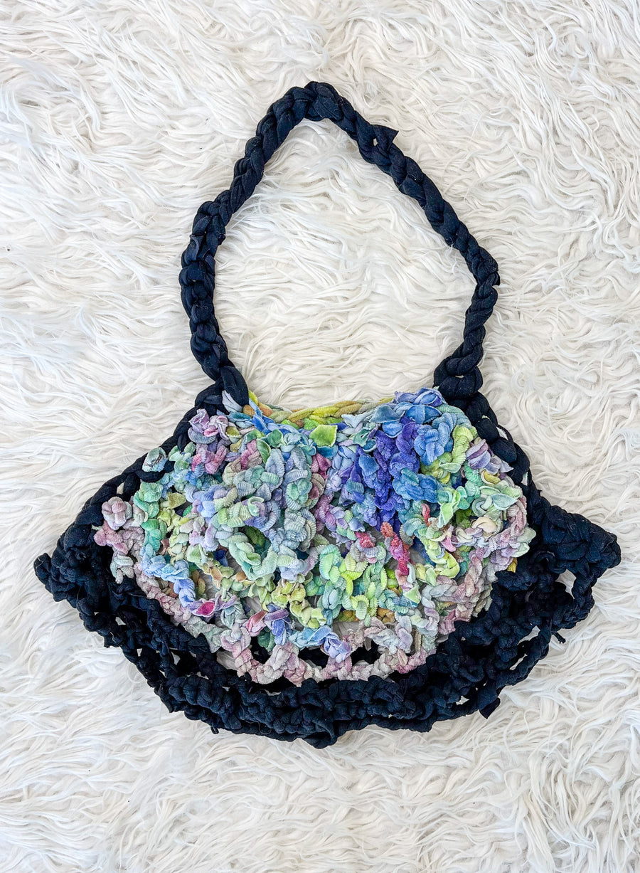 Iridescence & Black Crocheted Market Bag