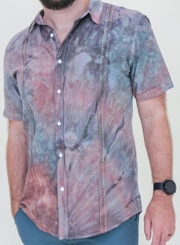 'Druzy Chrysocolla' Guayabera Button Down Shirt