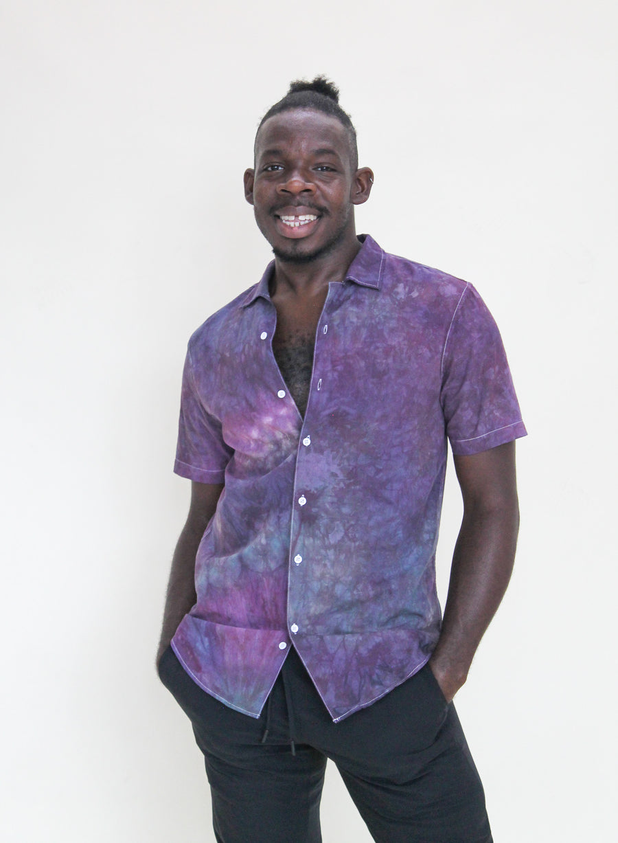 'Druzy Chrysocolla' Pocket Button Down Shirt