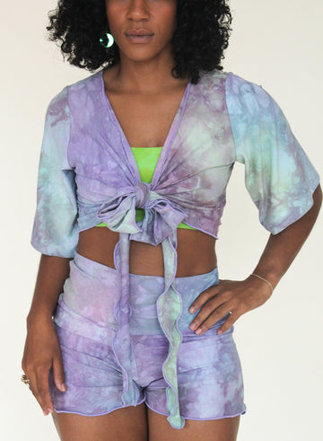 'Iridescence' Butterfly Sleeve Wanderess Wrap-Top