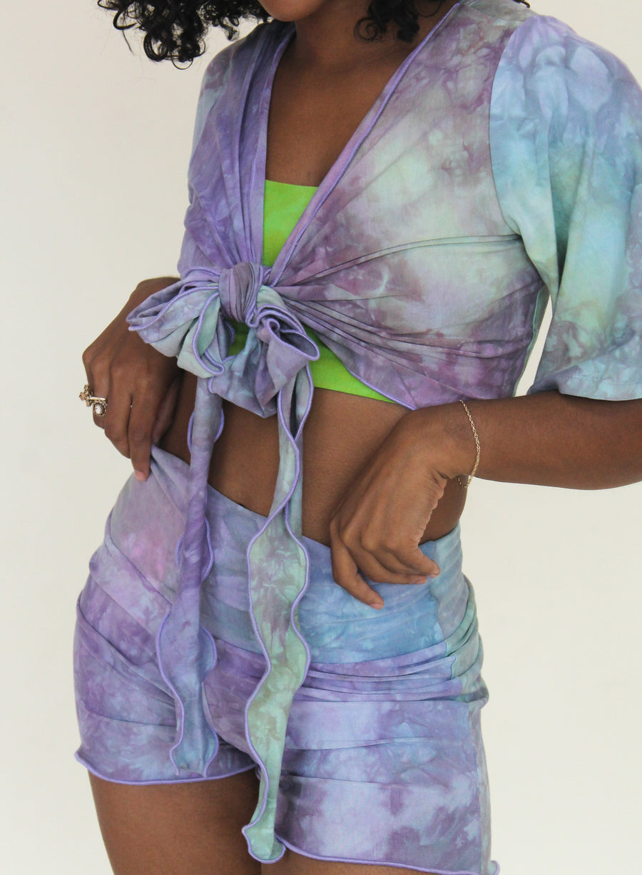 'Iridescence' Butterfly Sleeve Wanderess Wrap-Top