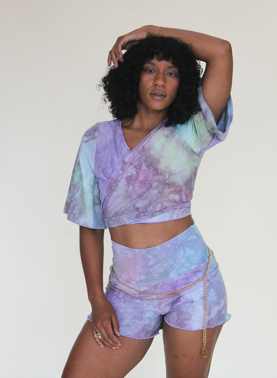 'Iridescence' Butterfly Sleeve Wanderess Wrap-Top