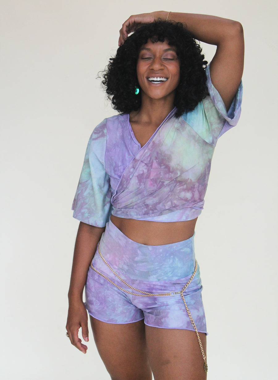 'Iridescence' Butterfly Sleeve Wanderess Wrap-Top