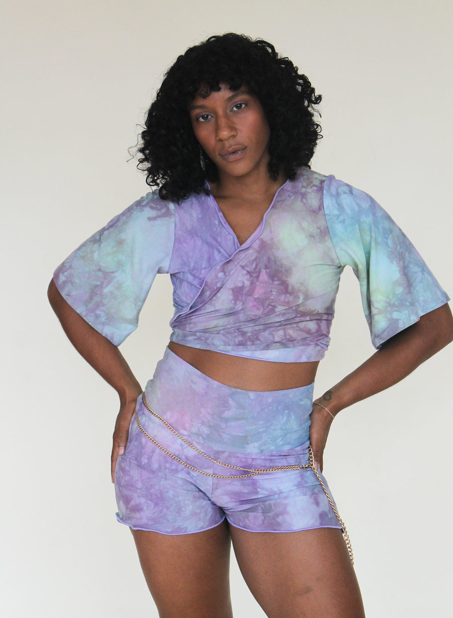 'Iridescence' Butterfly Sleeve Wanderess Wrap-Top