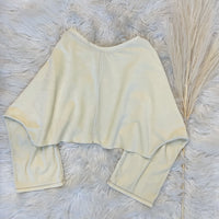 'Cream Velour' Mila Crop Top