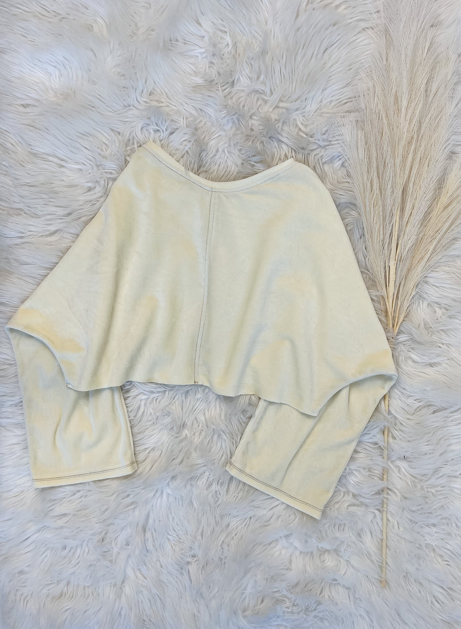 'Cream Velour' Mila Crop Top