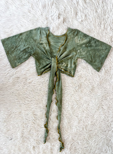 Wrap Top- Butterfly sleeve 'Sage' L