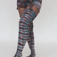 'Druzy Chrysocolla' Thigh High Socks